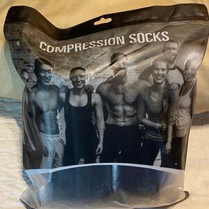 NWT Compression Socks - Black and Grey Polyester L/XL  Men’s or Women’s